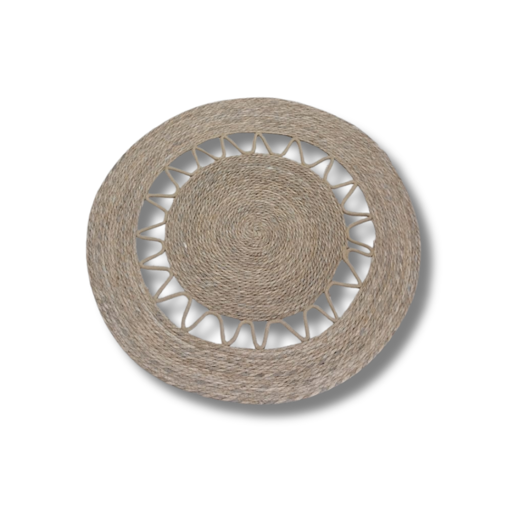 Miniatura 2 de TAPETE ARTESANAL DE YUTE REDONDO 95 CM